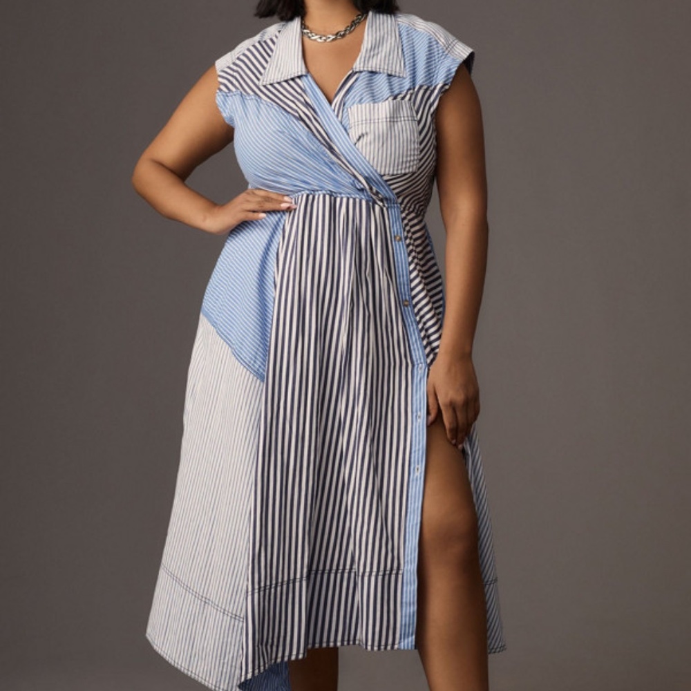 Patchwork Midi Dress - image 1